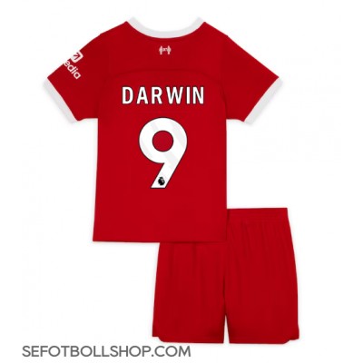 Billiga Liverpool Darwin Nunez #9 Barnkläder Hemma fotbollskläder till baby 2023-24 Kortärmad (+ Korta byxor)